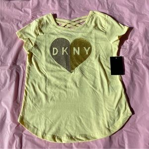 DKNY Girl’s Sequin Heart Strappy Back  Short Sleeve Top Size Large / 12
